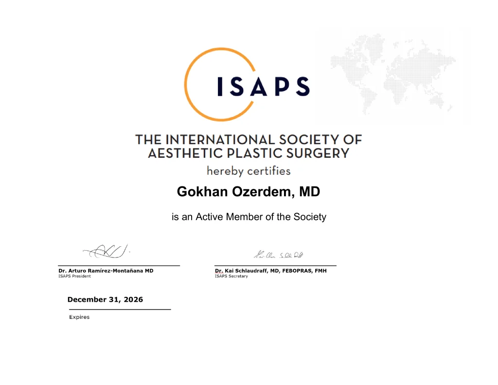 Dr. Gökhan Özerdem, ISAPS-Mitgliedschaft
